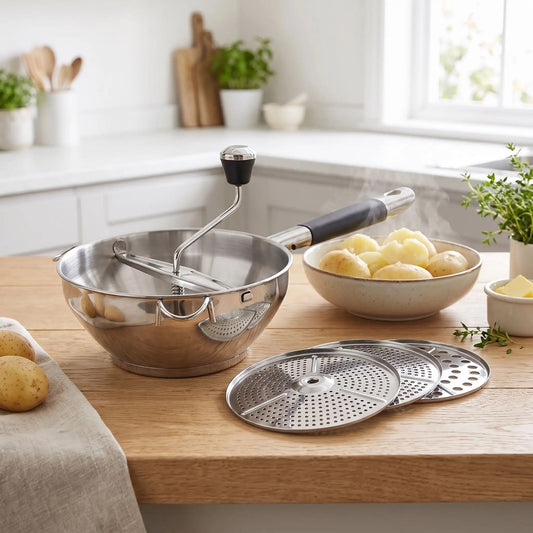 Moulin à purée avec trois disques interchangeables