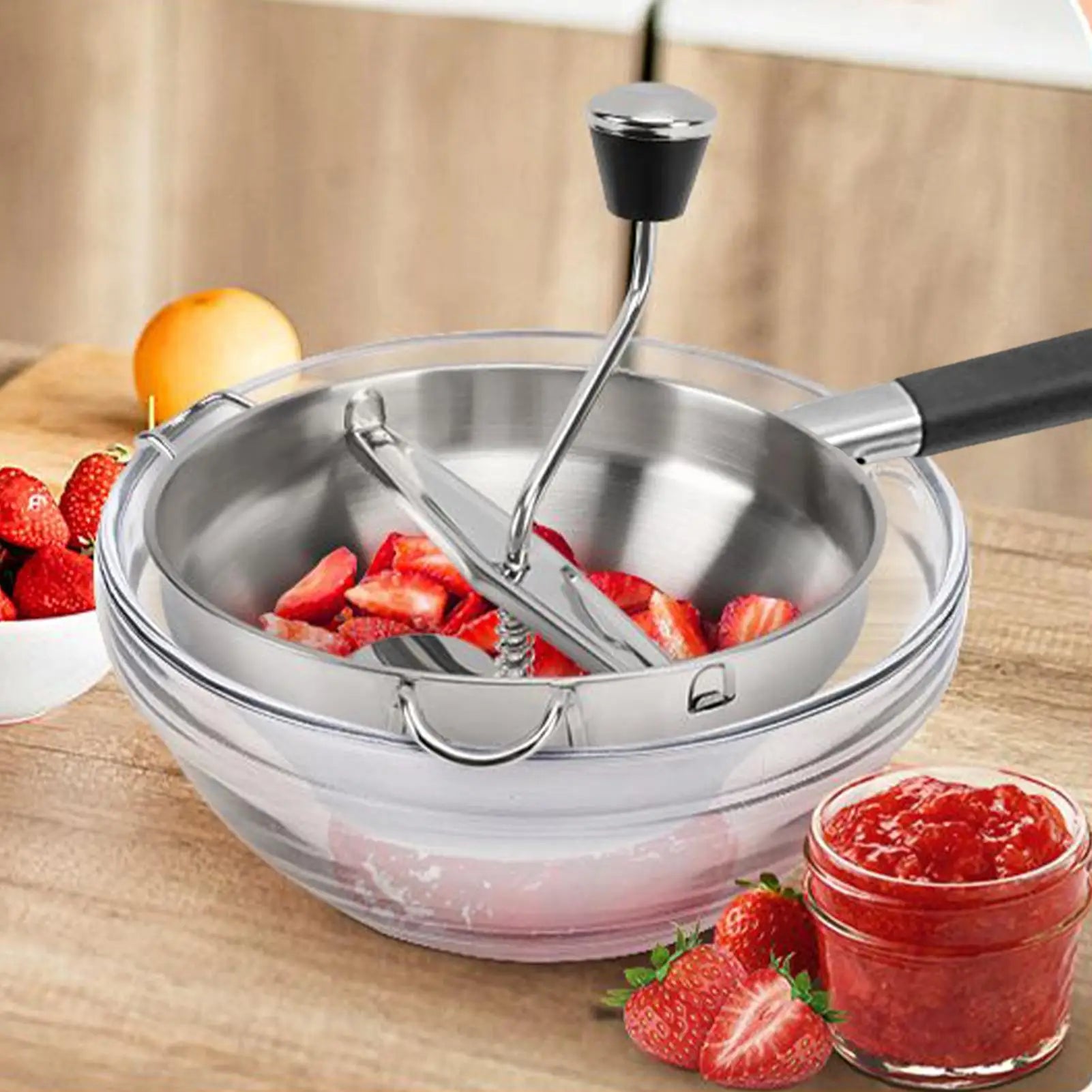 Moulin à purée acier inoxydable pour légumes et fruits