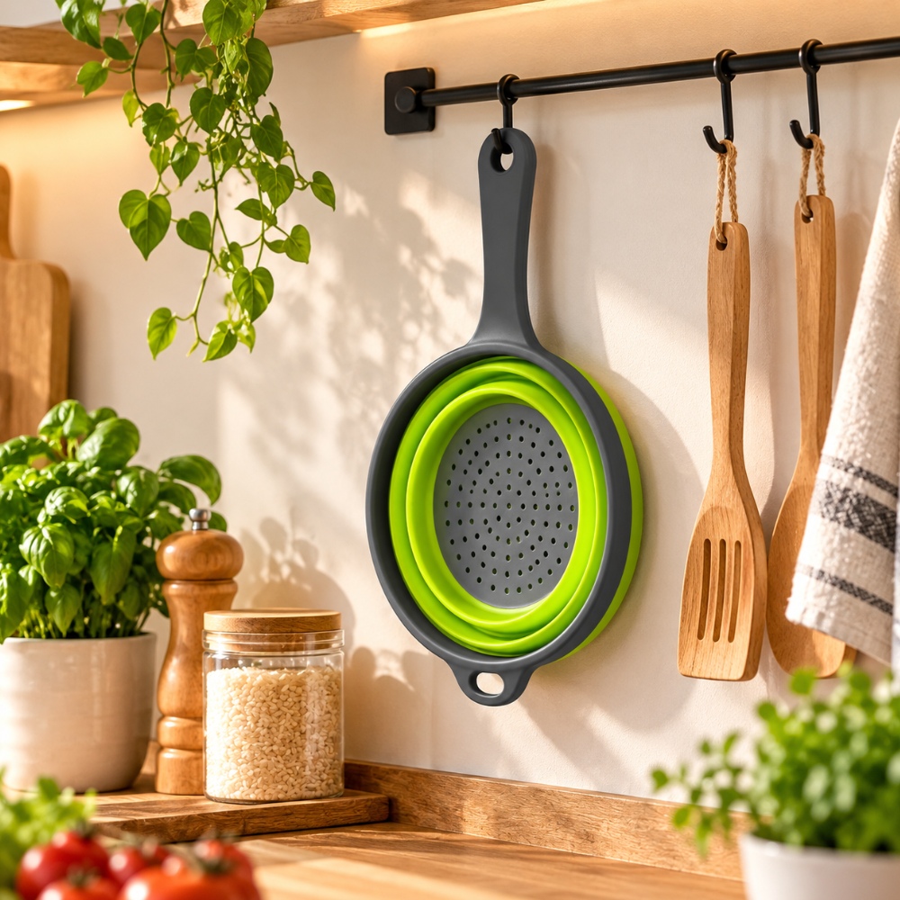 Passoire retractable rangement facile