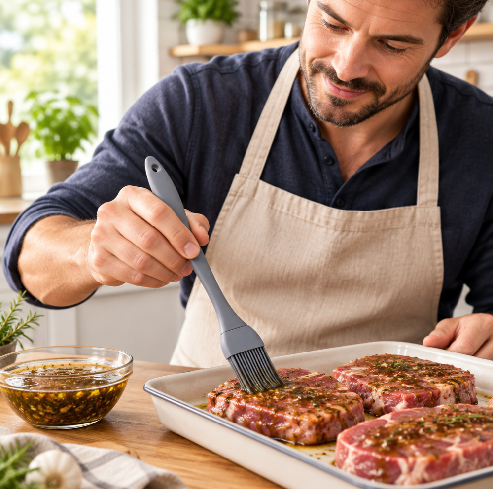  Pinceau en silicone Librecook pour étaler la marinade sur la viande 