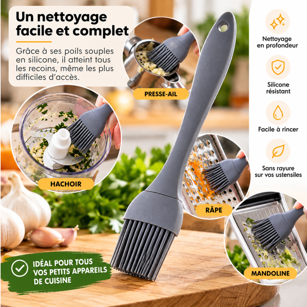 Pinceau en silicone Librecook pour nettoyer les petits ustensiles de cuisine
