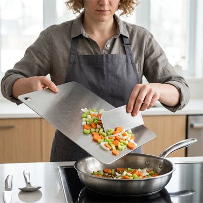 Planche à découper inox InoxiChef haute qualité | Librecook™