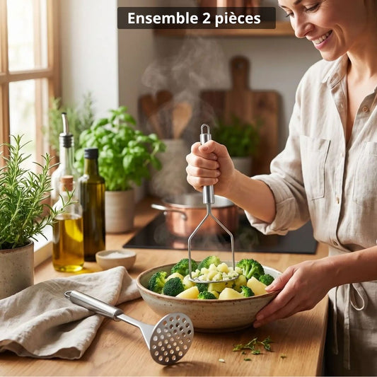 Presse purée manuel PuréaPress ensemble 2 pcs Librecook™
