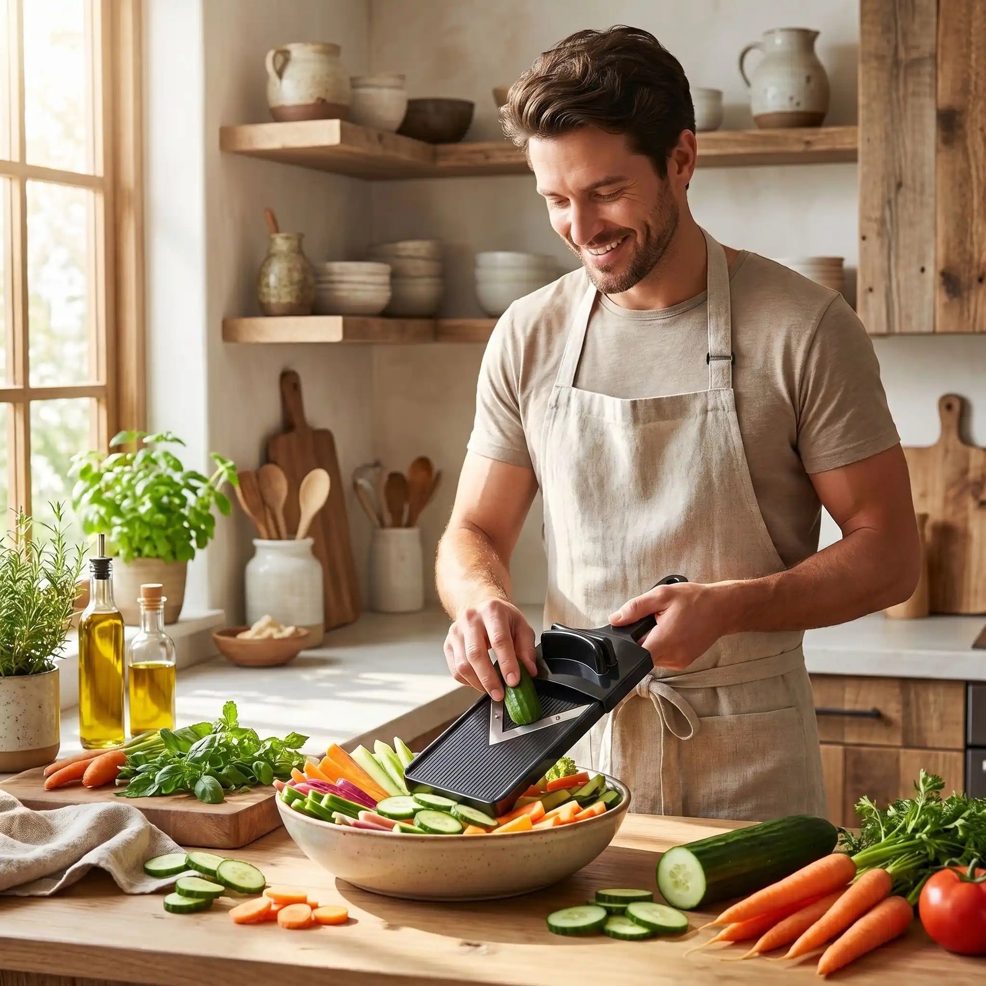 Mandoline japonaise TurboCut avec poussoir sécurité | Librecook™