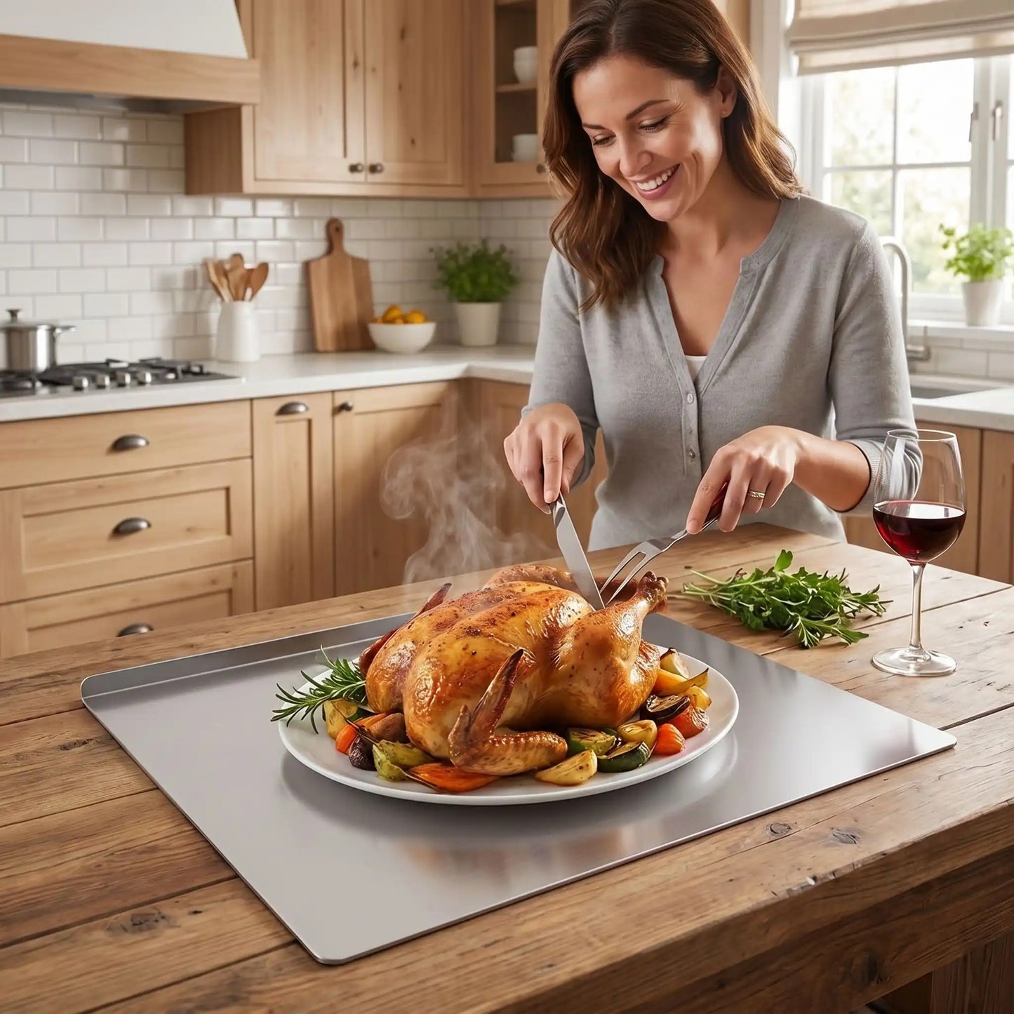 Planche à découper en acier inoxydable  |  Stainless Steel Cutting Board ™