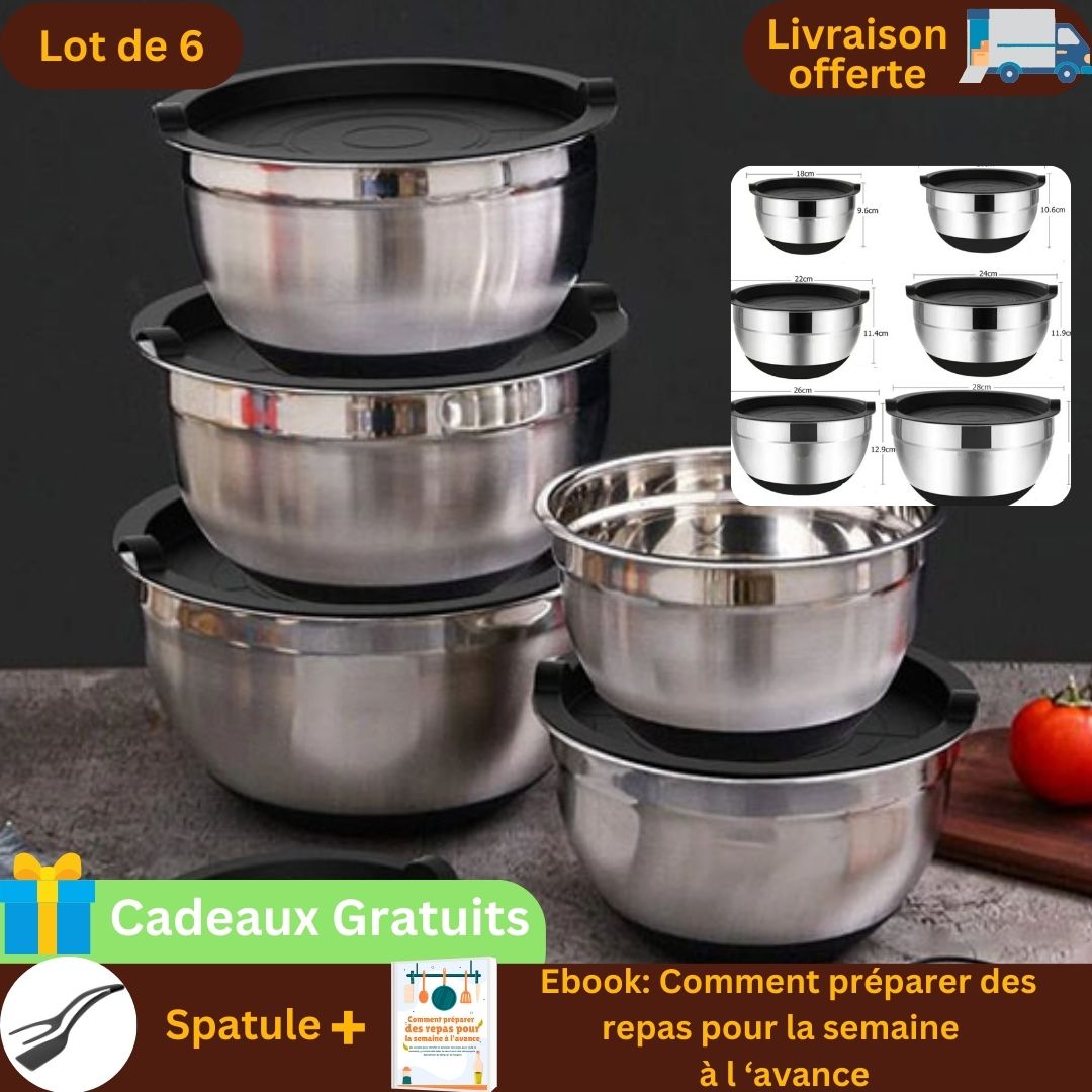 Saladier-saladier avec couvercle hermétique｜Librecook™